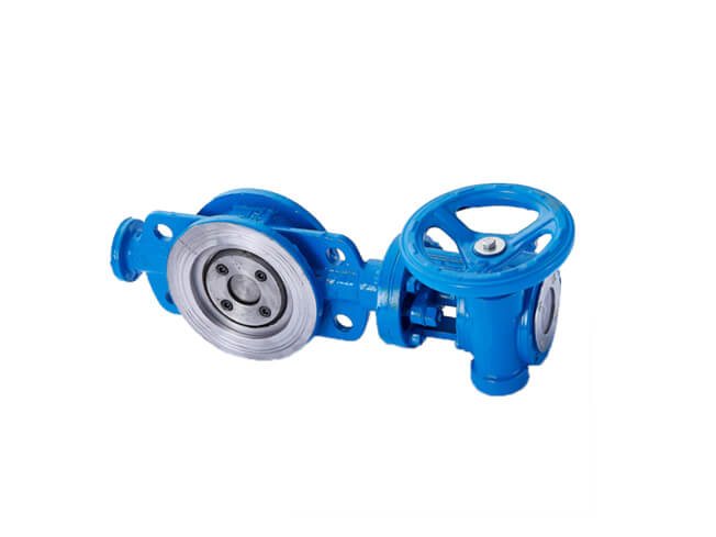 Three eccentric metal seals wafer butterfly valve