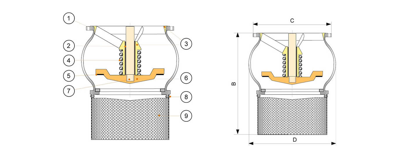 foot check valve