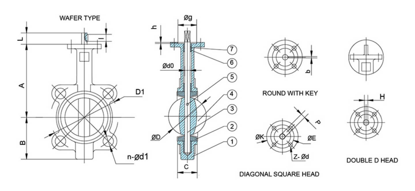 wafer butterfly valve structure