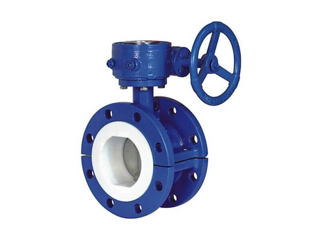 Double flange fluorine lined butterfly valve