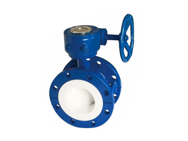 Double flange fluorine lined butterfly valve