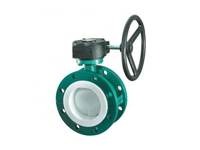 Double flange fluorine lined butterfly valve