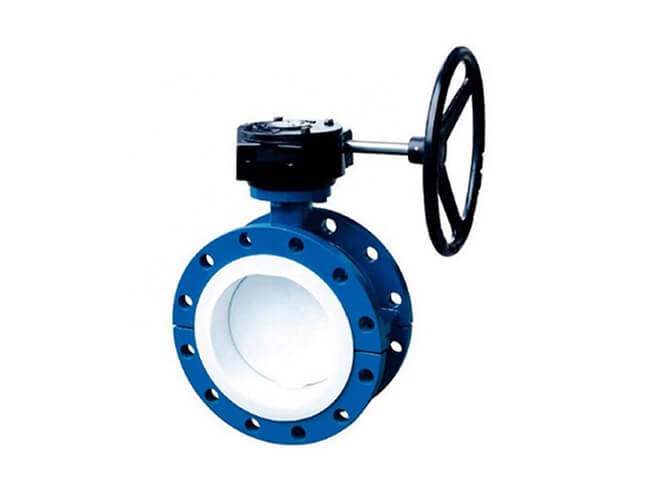 Double flange fluorine lined butterfly valve