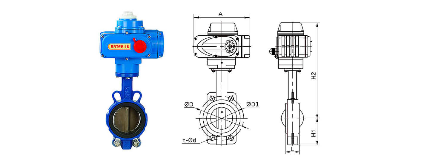 Electric soft sealing wafer butterfly valve