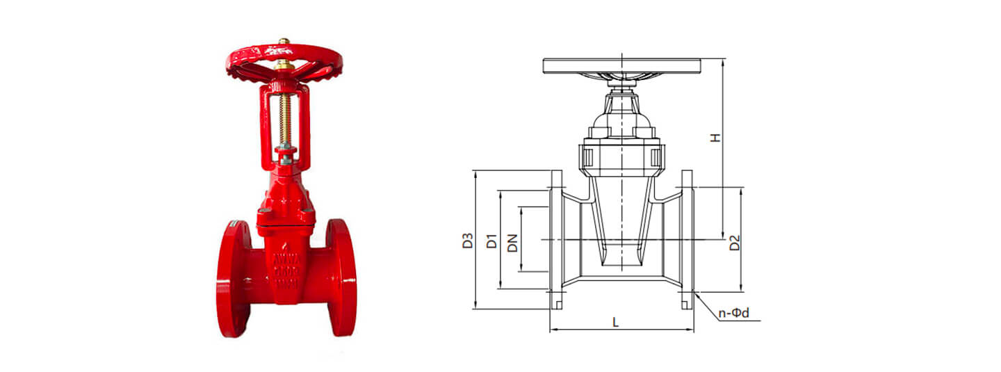 UL/FM Rising stem flange gate valve