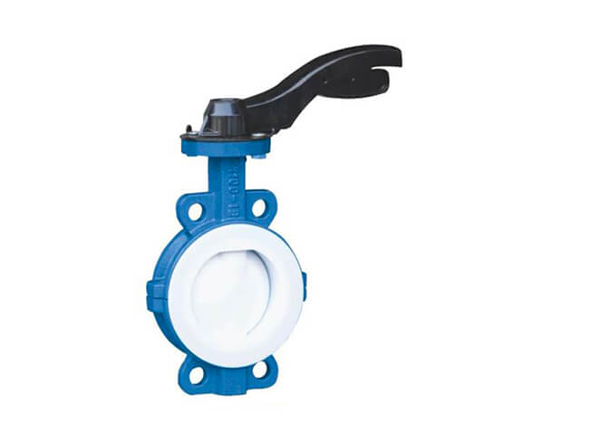 Wafer lined fluorine butterfly valve