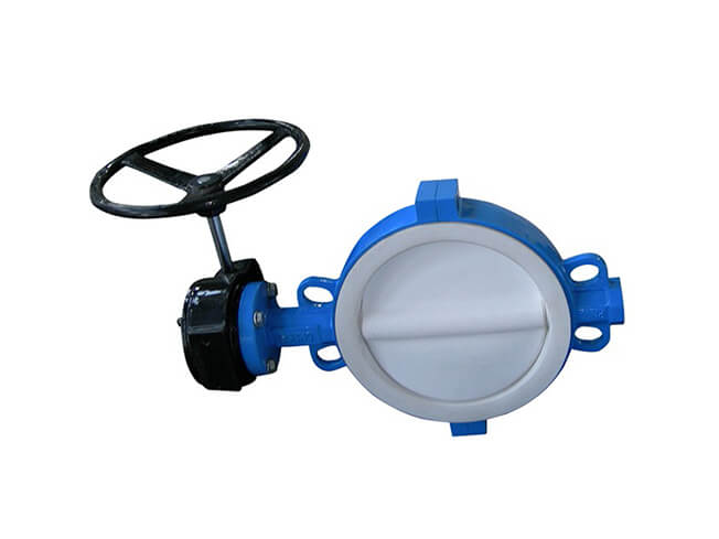 Wafer lined fluorine butterfly valve