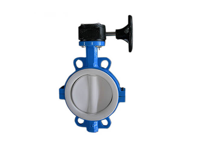 Wafer lined fluorine butterfly valve