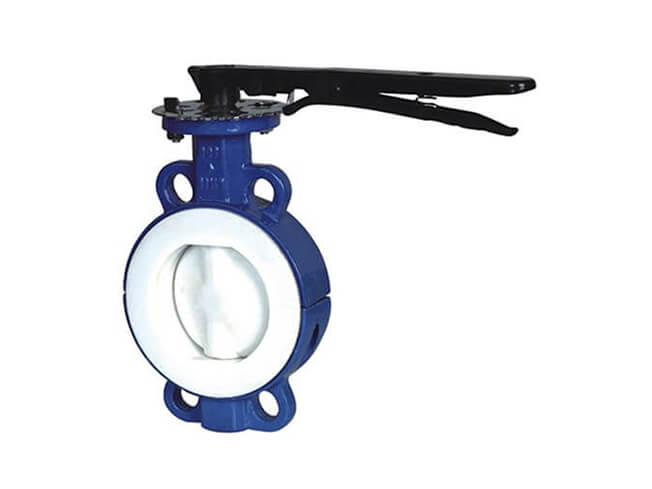 Wafer lined fluorine butterfly valve