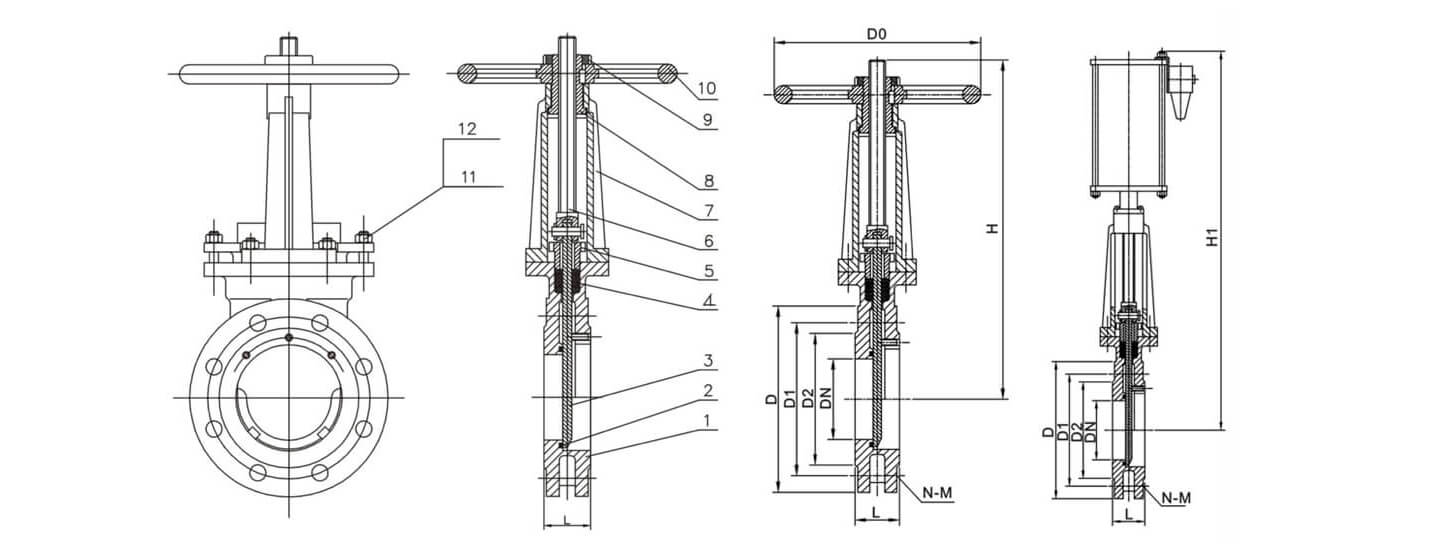 gate valve dimension