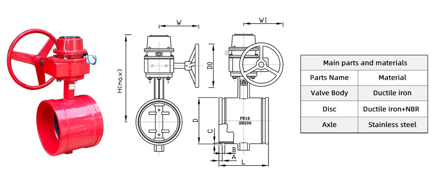 grooved butterfly valve