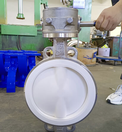 Fluorine lined butterfly valve