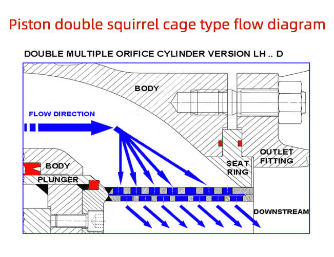 Piston double squirrel cage type flow diagram