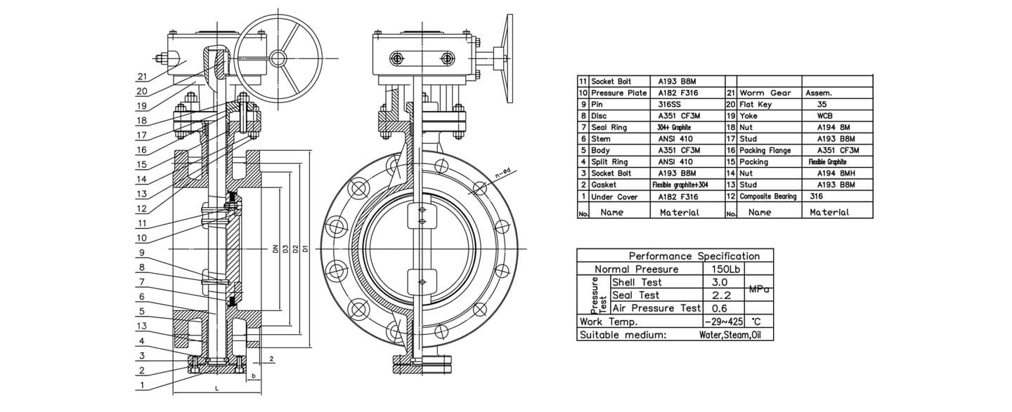 D343H Hard Seal Butterfly Valve