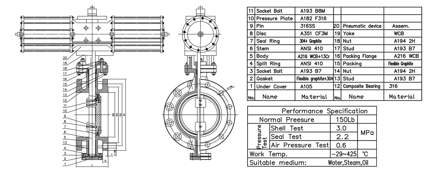 D643H Triple Eccentric Butterfly Valve